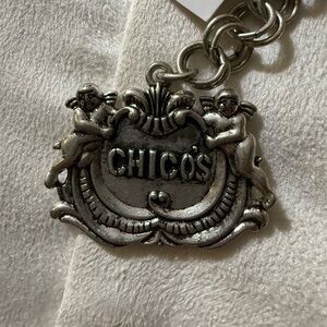 Chico's Silver Ornate Pendant Necklace